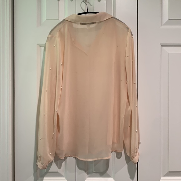 ⭐️3/$20⭐️ Lauren Conrad Sheer Beaded Blouse - Picture 5 of 5